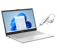 ASUS Vivobook 15.6" FHD PC Laptop|AMD Ryzen 5 7520U(Beat i7-1255U)|AMD Radeon Graphics|WIFI5|Cool Silver| 16GB RAM DDR5 | 512GB SSD | Windows 11 Home | Bundle with USB 3.0 Hub
