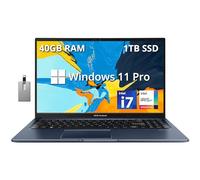ASUS VivoBook 15.6" Touchscreen FHD Laptop, 12th Gen Intel Core i7-1255U, 40GB RAM, 1TB PCIe SSD, Intel Iris Xe Graphics, Backlit Keyboard, WiFi 6, Windows 11 Pro, Quiet Blue, 32GB Hotface USB Card