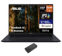 ASUS VivoBook 16 AI Business Laptop 16.0" IPS WUXGA Display (AMD Ryzen AI 7 350, 32GB DDR5, 1TB PCIe SSD, AMD Radeon 860M, Backlit KB, WiFi 6, Webcam, Bluetooth 5.4, Win 11 Pro) w/USB-C Dock