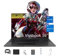 ASUS Vivobook 16" Lightweight Laptop,1920 x 1200 WUXGA IPS Display, Intel Core i7-1355U(10-Core, up to 5GHz), Iris Xe Graphics, 16GB RAM, 1TB SSD, Windows 11H, with 5ave 6-in-1 Accessory Kit