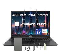 ASUS Vivobook 16" WUXGA Laptop, 40GB RAM, 2.16TB Storage(2TB SSD & 160GB Docking Station Set), Intel i7-1355U, Intel Iris Xe Graphics, Windows 11 Pro, 720p Webcam, WiFi 5, Number Pad, Black