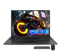 ASUS Vivobook 16" WUXGA Laptop, Intel Core i7-1355U, 16GB RAM, 2TB Storage(1TB SSD+1TB Docking Station Set), Iris Xe Graphics, Backlit Keyboard, Number Pad, Fingerprint, Webcam, Win 11, Black