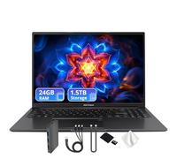 ASUS Vivobook 16" WUXGA Laptop, Intel i7-1355U, 24GB RAM, Intel Iris Xe Graphics, 1.5TB Storage(512GB PCIe SSD&1TB Docking Station Set), Backlit Keyboard, Fingerprint, HD Webcam, Win 11, Black