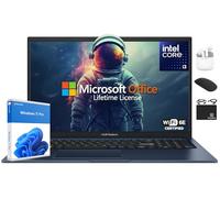 ASUS Vivobook 17 2025 Flagship Laptop, 17.3" FHD IPS Computer, Lifetime Office 2024, 6-Core Intel i3, 40GB RAM + 1.5TB Storage (1TB SSD + 500GB Ext), Wi-Fi 6E, HubxcelAccessory, Win 11 Pro Copilot AI