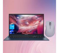 ASUS Vivobook 17.3'' FHD Business Laptop, 12th Gen Intel Core i3-1215U, 8GB RAM, 256GB SSD, HDMI, Webcam, Wi-Fi, Windows 11 Pro, Blue, Bundle with Thunderobot ML101 Purple Wireless Mouse