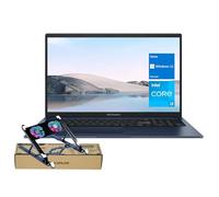 ASUS Vivobook 17.3'' FHD Laptop, Intel Core i3-1215U, 8GB RAM, 512GB SSD, Webcam, Touchpad, HDMI, Wi-Fi, Windows 11 Home, Blue, Bundle with PCO Notebook Folding Radiator, Laptop Cooler
