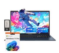 ASUS Vivobook 17.3" FHD Laptop, Intel i3-1215U, 16GB RAM, 672GB Storage(512GB SSD+160GB Docking Station Set), Intel UHD Graphics, Numeric Keypad, 720p HD Camera, Wi-Fi 6E, Windows 11 Pro, Quiet Blue