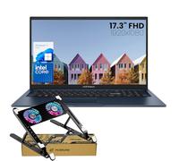 ASUS Vivobook 17 Laptop, 17.3" FHD Display, Intel Core i3, 8GB RAM, 256GB PCle SSD, Webcam, Wi-Fi, Bluetooth, HDMI, Windows 11 Home, Quiet Blue, Bundle with PCO Laptop Notebook Cooler