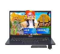 ASUS Vivobook Go 14" FHD Laptop, Intel Celeron N4500, 4GB DDR4 RAM, 288GB Storage(128GB eMMC + 160GB Docking Station Set), Intel UHD Graphics, Number Pad, Webcam, Wi-Fi 5, Win 11 S, Star Black