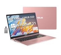 ASUS Vivobook Go 15.6" FHD Laptop, Intel Pentium Silver N6000, 4GB RAM, 128GB SSD, Intel HD Graphics, Backlit Keyboard, HD Webcam, Wi-Fi 5, 1-Year Office 365, Windows 11, Pink, 32GB Hotface USB Card