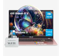 Asus Vivobook Go 15 Pink Laptop Computer, FHD 15.6 Laptop College Students Business, Intel Thin Lightweight Notebook PC, 4GB RAM 128GB eMMC+256GB USB,Windows 11, 1Y Office 365,10-key Number Pad Webcam