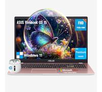ASUS Vivobook Go 15 Pink Laptop Computer, FHD 15.6 Laptop College Students Business, Intel Thin Lightweight Notebook PC, 4GB RAM 128GB eMMC+512GB USB,Windows 11, 10-Key, 1Y Office 365,