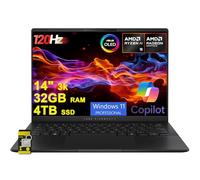 ASUS Vivobook S 14 Inch AI Powered Laptop 3K OLED 120Hz Ultra-Thin Lightweight AMD 10 Core Ryzen AI 9 365 Wi-Fi 6E 32GB RAM 4TB SSD for Creator, Business Designer