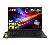 ASUS Vivobook S 14 Laptop 14" 2880x1800 OLED 120Hz (600nits HDR) AMD 10-core Ryzen AI 9 365 (Up to 50 Tops) 32GB RAM 1TB SSD for Creator Designer Business Professional Win11 ICP Hub/Copilot+ AI PC