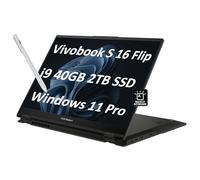 ASUS Vivobook S 16 Flip 2-in-1 Laptop (16" FHD+ Touchscreen, Intel 14-Core i9-13900H, 40GB RAM, 2TB SSD, IST Stylus) for Creator, Photographer, Designer, Backlit KB, Win 11 Pro w/AI Copilot, Black