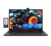 ASUS VivoBook S15 15.6" FHD Slim Laptop, AMD Ryzen 5 5600H, 8GB RAM, 1.16TB Storage (1TB SSD+160GB Docking Station Set), AMD Radeon Graphics, Backlit Keyboard, Fingerprint Reader, Win 11, Black