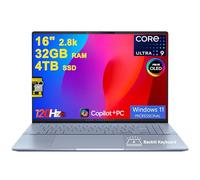 ASUS Vivobook S16 AI PC Laptop 16" 2.8k OLED 120Hz (600nits, 100% DCI-P3) Intel 16-core Ultra 9 285H 32GB RAM 4TB SSD Backlit for Creator Designer Business Professional Win11Pro ICP Hub/Copilot+ AI