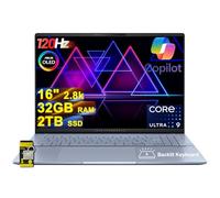 ASUS Vivobook S16 AI PC Laptop 16" 2.8k OLED 120Hz (600nits, 100% DCI-P3) Intel 24-core Ultra 9 285 32GB RAM 2TB SSD Backlit for Creator Designer Business Professional Win11 ICP Hub/Copilot+ AI