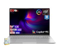 ASUS Vivobook S16 Copilot+ AI PC Laptop | 16" 3200x2000 120Hz OLED (600nits HDR) | AMD 10-core Ryzen AI 9 365 (Up to 50 Tops) | 32GB DDR5 2TB SSD | RGB Backlit FHD IR Camera Win11Pro w/DLCA Accessory