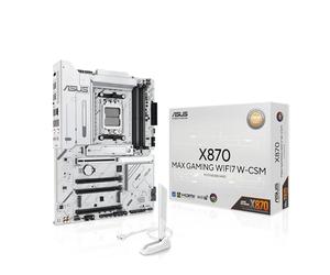 ASUS X870 MAX GAMING WIFI7 W AMD AM5 ATX Motherboard, 8-layer White PCB, 12+2+1 80A DrMOS, DDR5, PCIe 5.0 x16 Q-Release, 3x M.2, Wi-Fi 7 Q-Antenna, USB4® Type-C®, 2.5Gb LAN, BIOS FlashBack™, Aura Sync
