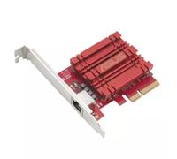 ASUS XG-C100C - Backward compatible 10GBase-T PCIe Network Adapter with 5/2.5/1G and 100Mbps standards, one RJ45 port and integrated QoS Red/Silver