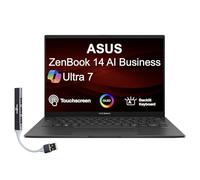 ASUS Zenbook 14 AI Business Laptop 14.0" Touchscreen OLED WUXGA Display (Intel Ultra 7-255H, 16GB LPDDR5X, 512GB PCIe SSD, Intel Arc, Backlit KB, 2 Thunderbolt 4, Win 11 Pro) w/DKZ USB Port Expander