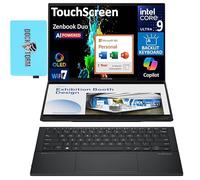 ASUS Zenbook Duo AI Powered 2-in-1 Laptop 14.0" Touchscreen OLED WUXGA Display (Intel Ultra 9-285H, 32GB LPDDR5X, 2TB SSD, Backlit KB, Win 11 Home) w/MS 365 Personal, DKZ USB Port Expander