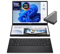ASUS Zenbook Duo Laptop, Dual 14" OLED WUXGA Touchscreen Display, Intel Core Ultra 9 285H, Intel Arc Graphics, 32GB RAM, 2TB SSD, WiFi 7, Thunderbolt 4, Detachable KB, Windows 11, w/1TB Portable HDD