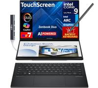 ASUS Zenbook Duo ux8406 AI Powered 2-in-1 Laptop 14.0" Touchscreen OLED 3K 120Hz Display (Intel Ultra 9-285H, 32GB LPDDR5X, 1TB SSD, Active Pen, Backlit KB, Win 11 Home) w/DKZ USB Port Expander