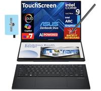 ASUS Zenbook Duo ux8406 AI Powered 2-in-1 Laptop 14.0" Touchscreen OLED 3K 120Hz Display (Intel Ultra 9-285H, 32GB LPDDR5X, 4TB PCIe SSD, Active Pen, Backlit KB, Win 11 Home) w/DKZ USB Port Expander