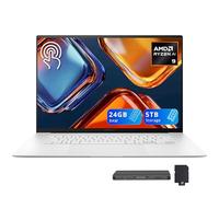 ASUS Zenbook S 16 16" 3K Touchscreen Laptop, AMD Ryzen AI 9 365, 24GB RAM, 5TB Storage (4TB SSD+1TB Docking Station Set), AMD Radeon 880M, Backlit Keyboard, FHD Camera, Wi-Fi 7, Win 11, White