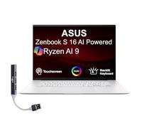 ASUS Zenbook S 16 AI Powered Laptop 16.0" Touchscreen OLED 2.8K Display (AMD Ryzen AI 9 365, 24GB LPDDR5X, 1TB PCIe SSD, AMD Radeon 880M, Backlit KB, WiFi 7, Win 11 Pro) w/DKZ USB Port Expander