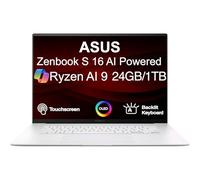 ASUS Zenbook S 16 AI Powered Laptop 16.0" Touchscreen OLED 2.8K Display (AMD Ryzen AI 9 365, 24GB LPDDR5X, 1TB PCIe SSD, AMD Radeon 880M, Backlit KB, WiFi 7, Win 11 Pro) w/DKZ USB Port Expander