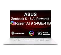 ASUS Zenbook S 16 AI Powered Laptop 16.0" Touchscreen OLED 2.8K Display (AMD Ryzen AI 9 365, 24GB LPDDR5X, 4TB PCIe SSD, AMD Radeon 880M, Backlit KB, WiFi 7, Win 11 Home) w/DKZ USB Port Expander