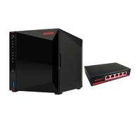 Asustor AS5404T Nimbustor 4 Gen2 4 Bay NAS + ASW205T 5 Port 2.5Gb Network Switch