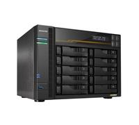 Asustor Lockerstor 10 Gen3 AS6810T 10 Bay NAS, AMD Ryzen Quad-Core 2.3 GHz, 16GB RAM ECC DDR5, 4 M.2 NVMe Slots, Dual 5GbE and Dual 10GbE Port, USB4 Type-C, Network Attached Storage (Diskless)