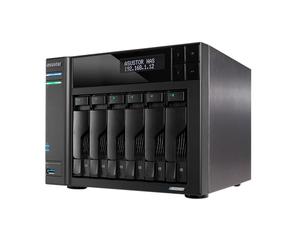 Asustor Lockerstor 6 Gen2+ AS6706T v2 6 Bay NAS Storage, Intel Quad-Core 2.0GHz CPU, Dual 5GbE Ports, 8GB RAM DDR4, 4 M.2 SSD Slots, Network Attached Storage (Diskless)