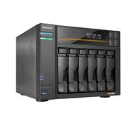Asustor Lockerstor 6 Gen3 AS6806T 6 Bay NAS, AMD Ryzen Quad-Core 2.3 GHz, 16GB RAM ECC DDR5, 4 M.2 NVMe Slots, Dual 5GbE and Dual 10GbE Port, USB4 Type-C, Network Attached Storage (Diskless)