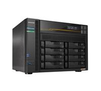 Asustor Lockerstor 8 Gen3 AS6808T 8 Bay NAS Network Storage, AMD Ryzen Quad-Core 2.3 GHz, 16GB RAM ECC DDR5, 4 M.2 NVMe Slots, Dual 5GbE & Dual 10GbE Port, USB4 Type-C, Network Attached Storage