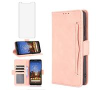 Asuwish Compatible with Google Pixel 3a XL Wallet Case Tempered Glass Screen Protector Leather Flip Cover Card Holder Stand Cell Accessories Phone Cases for Pixel3aXL Pixle 3aXL A3 Pixel3a LX Pink
