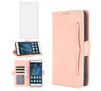 Asuwish Compatible with Huawei P9 Wallet Case Tempered Glass Screen Protector and Leather Flip Cover Card Holder Stand Cell Accessories Phone Cases for Hawaii EVA-L09 EVA-L19 Women Men Rose Gold