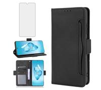 Asuwish Compatible with OnePlus 12R 5G/Ace 3 2024 Wallet Case and Tempered Glass Screen Protector Card Holder Stand Leather Flip Cell Accessories Phone Cover for One+ 12 R R12 Ace3 Women Men Black