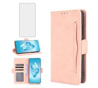 Asuwish Compatible with OnePlus 12R 5G/Ace 3 2024 Wallet Case and Tempered Glass Screen Protector Card Holder Stand Leather Flip Cell Accessories Phone Cover for One+ 12 R R12 Ace3 Women Men Rose Gold