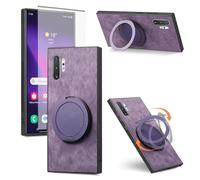 Asuwish Compatible with Samsung Galaxy Note 10 Plus Note10+ 5G Phone Case and Screen Protector With Ring Holder Stand Kickstand Slim Note10 + Notes 10+ Ten Not S10 10Plus Cover for Women Men Purple