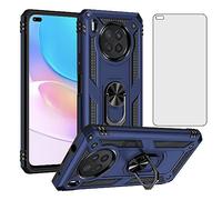 Asuwish Mobile Phone Case for Honor 50 Lite/Huawei Nova 8i Case with Glass Film Screen Protector and Magnetic Ring Stand Mobile Phone Cases Hawaii Nova8i i8 NTN LX1 Slim Mobile Phone Cases Protective