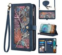 Asuwish Mobile Phone Case for Nokia X10/X20 Case with Strap Film Protective Film Card Slot Foldable Leather Wallet Stand X 10 20 5G Mobile Phone Cases Protective Zip Mobile Phone Cases Wallet Phone