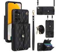 Asuwish Mobile Phone Case for Samsung Galaxy A13 4G/5G A04S Case with Strap Film Screen Protector RFID Stand Card Slot Foldable Wallet A 13 LTE 13A A135F AO4s 04S A047F S13 M13 Women's Phone Case