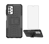 Asuwish Mobile Phone Case for Samsung Galaxy A23 5G Case with Glass Film Tempered Glass Screen Protector and Stand Cover A 23 4G 23A G5 A235G SM-A236B Slim Hard Mobile Phone Cases Protective Phone