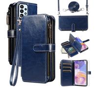 Asuwish Mobile Phone Case for Samsung Galaxy A23 5G Case with Strap Film Screen Protector Card Slot Foldable Leather Wallet Stand A 23 4G 23A G5 A235G SM-A236B Mobile Phone Cases Protective Wallet