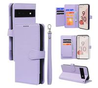 Asuwish Phone Case for Google Pixel 6 Wallet Cover and Tempered Glass Screen Protector Leather Card Holder Slot Stand Rugged Mobile Flip Credit Soft Cell Accessories Pixel6 Pixle Six Women Men Purple